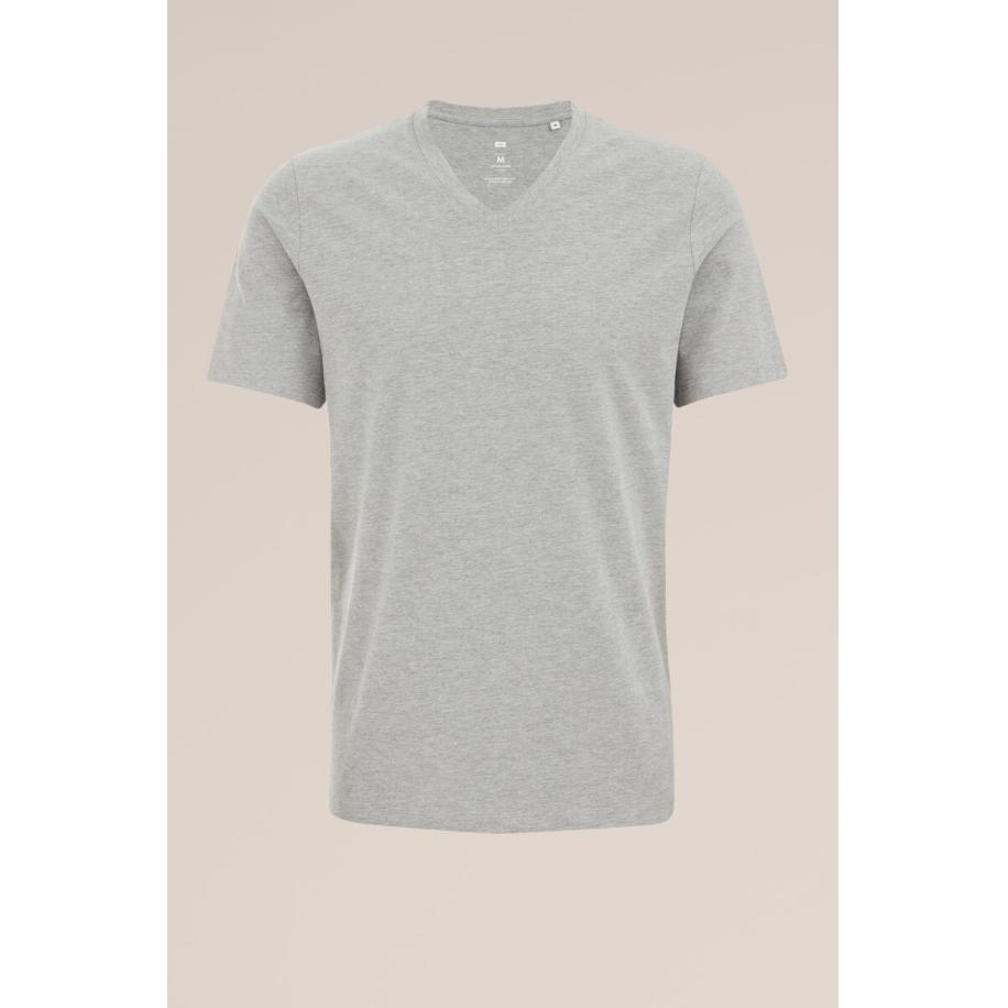 WE Fashion Heren T-shirt - Slim Fit - Grijs - Katoen - Maat: XL Grijs