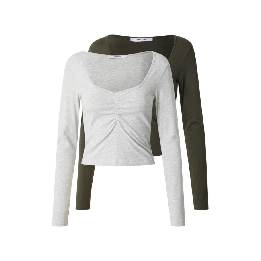 ABOUT YOU ABOUT YOU Shirt Gwen grijs gemêleerd / kaki -