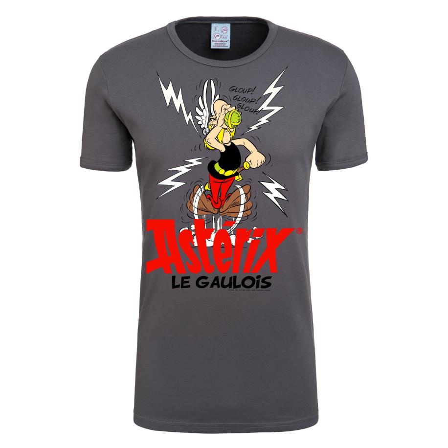 LOGOSHIRT Shirt Asterix – Magic Poison grijs / gemengde kleuren Grijs