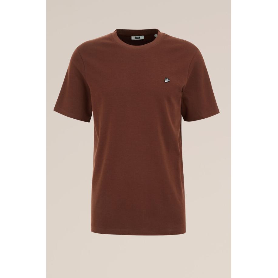 Fundamentals heren T-shirt - Slim Fit - Lichtbruin - Katoen - Maat: M Bruin