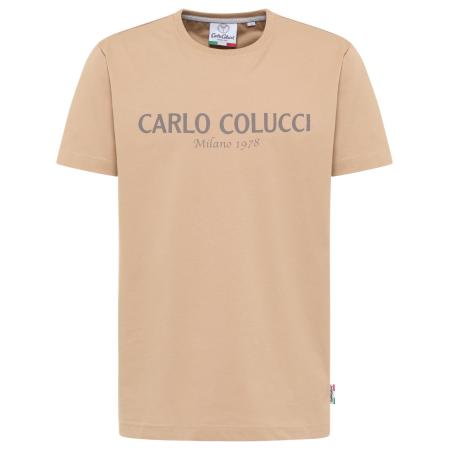 carlo colucci Carlo Colucci Shirt donkerbeige / blauw