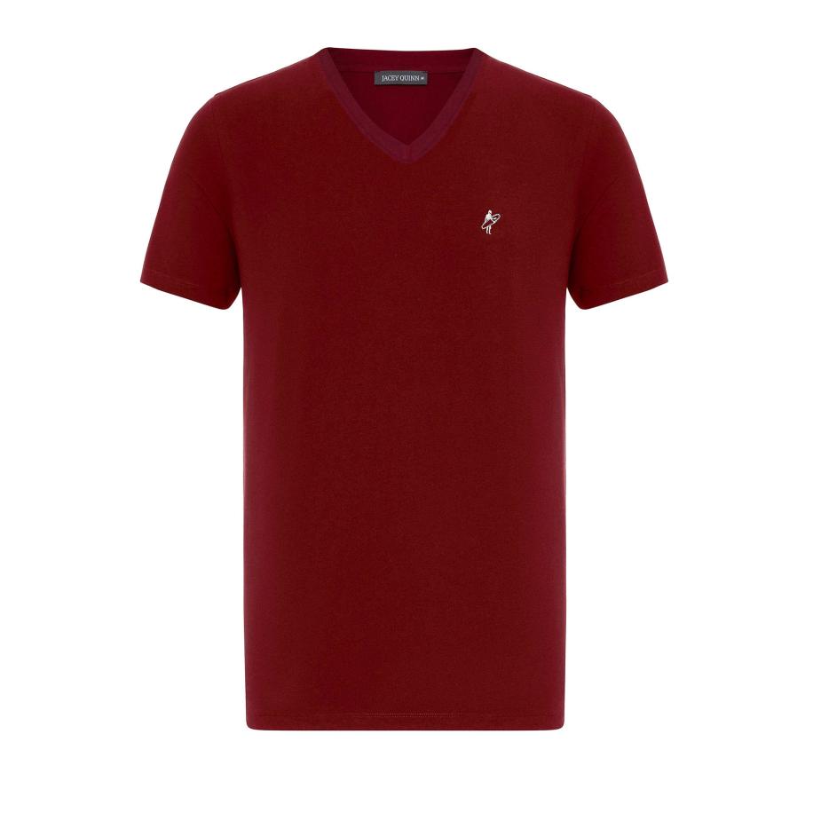 Jacey Quinn Jacey Quinn Shirt bordeaux / wit -