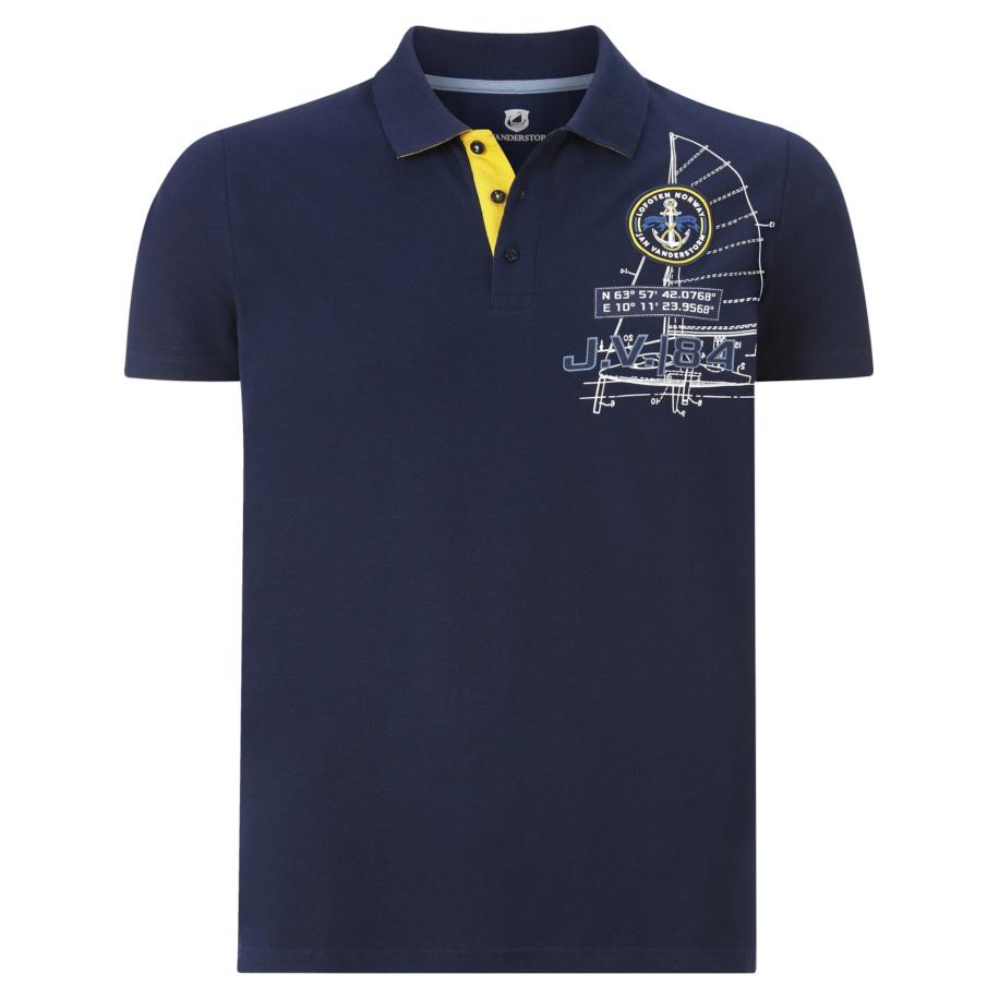 jan vanderstorm Jan Vanderstorm Shirt Nicco navy / opaal / geel / wit -