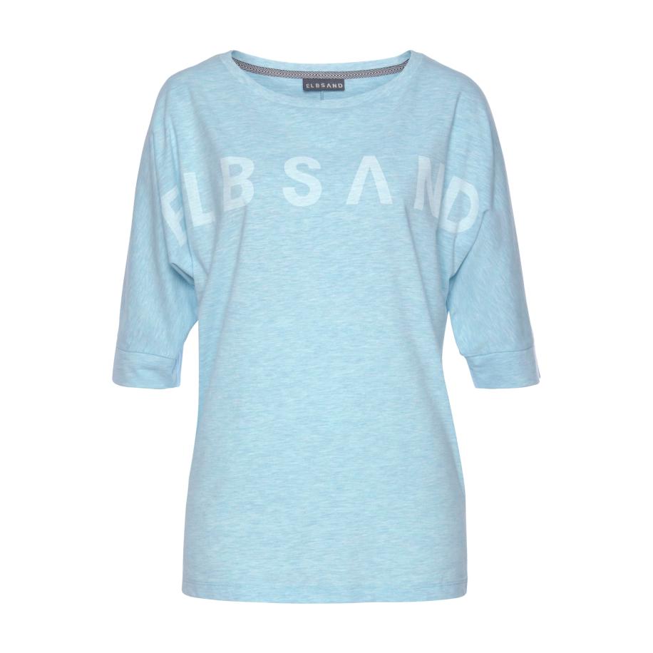 Elbsand Elbsand Oversized shirt blauw gemêleerd -