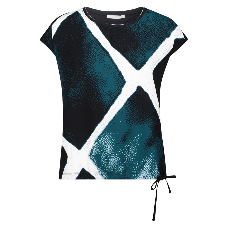Betty & Co Betty & Co Shirt petrol / zwart / wit -