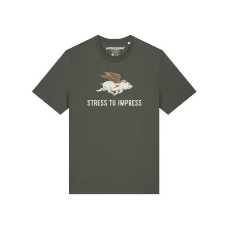 Watapparel Watapparel Shirt Stress To Impress curry / lichtgrijs / olijfgroen / donkeroranje