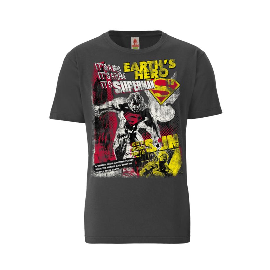 LOGOSHIRT Shirt Superman donkergrijs Grijs