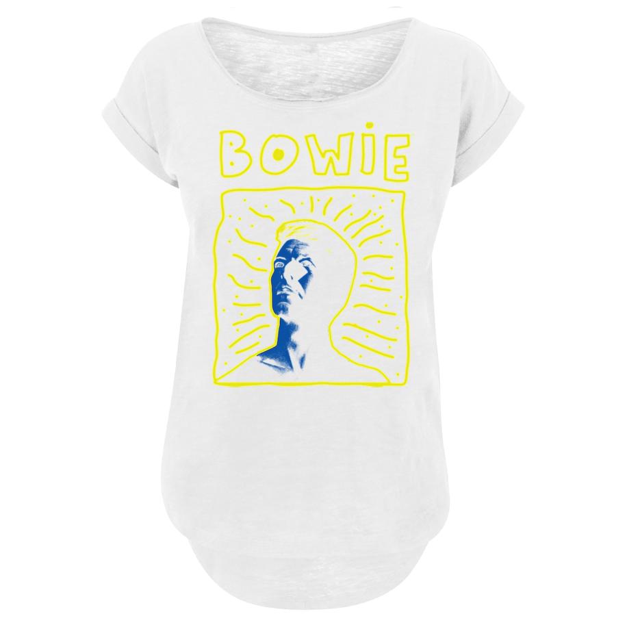 F4NT4STIC F4NT4STIC Shirt David Bowie 90s Frame blauw / geel / wit -