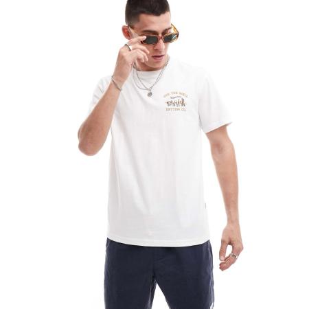 Rhythm - T-shirt met 'Worn path'-print in wit