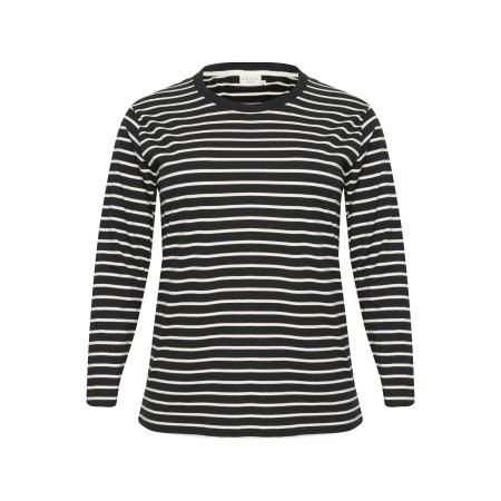 KAFFE CURVE Shirt KC Winni zwart / wit