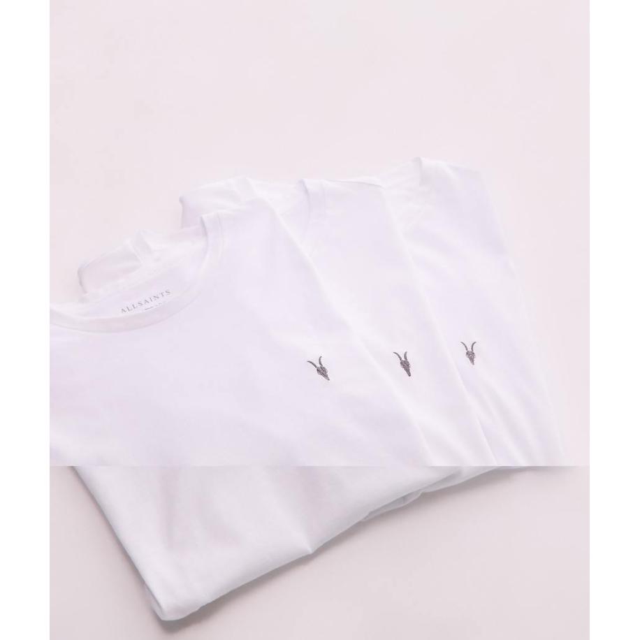 AllSaints - Brace - Set van 3 T-shirts van geborsteld katoen in wit Wit