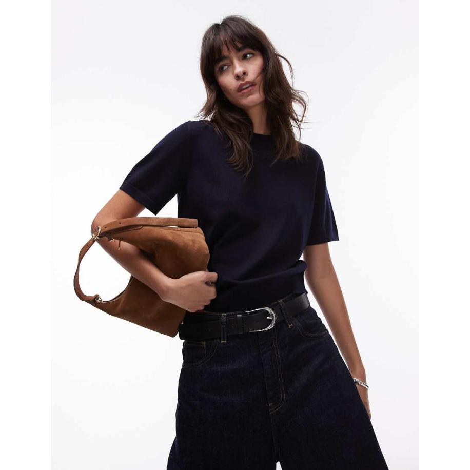 ARKET T-shirt van merinowol in marineblauw Blauw