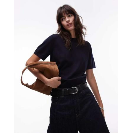 ARKET T-shirt van merinowol in marineblauw