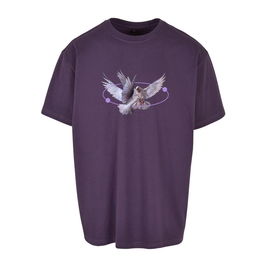 mister tee Mister Tee Shirt Vive la Liberte lichtlila / donkerlila / karmijnrood / wit -