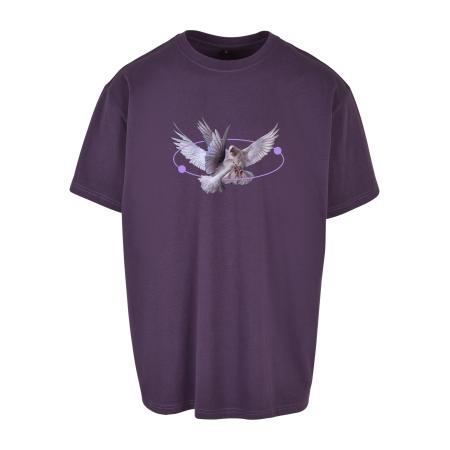 mister tee Mister Tee Shirt Vive la Liberte lichtlila / donkerlila / karmijnrood / wit