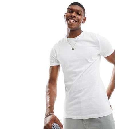 New Look - Muscle-fit T-shirt in wit