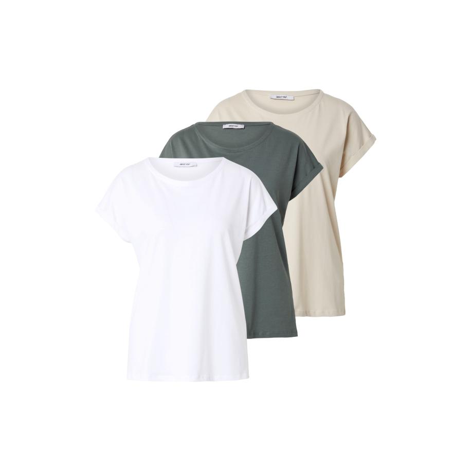 ABOUT YOU ABOUT YOU Shirt Rowan beige / donkergroen / wit -