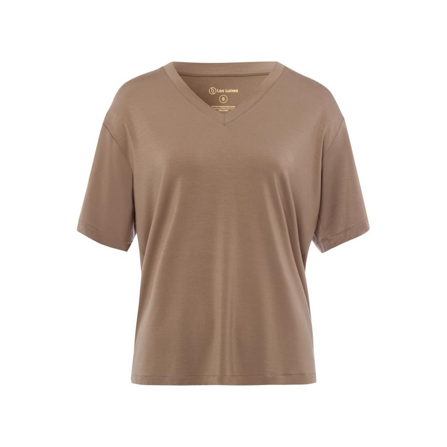 Les Lunes Les Lunes Shirt PAARKER lichtbruin -