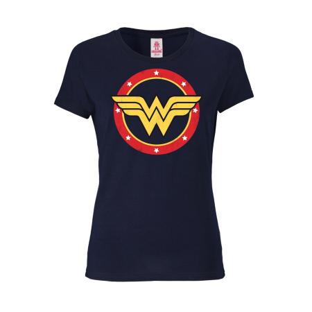 LOGOSHIRT Shirt Wonder Woman Circle Logo donkerblauw