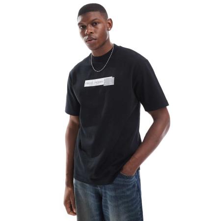 Fred Perry - T-shirt met arclogoprint in zwart