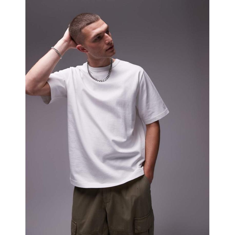 Arket - Oversized T-shirt van zware kwaliteit jersey in wit Wit