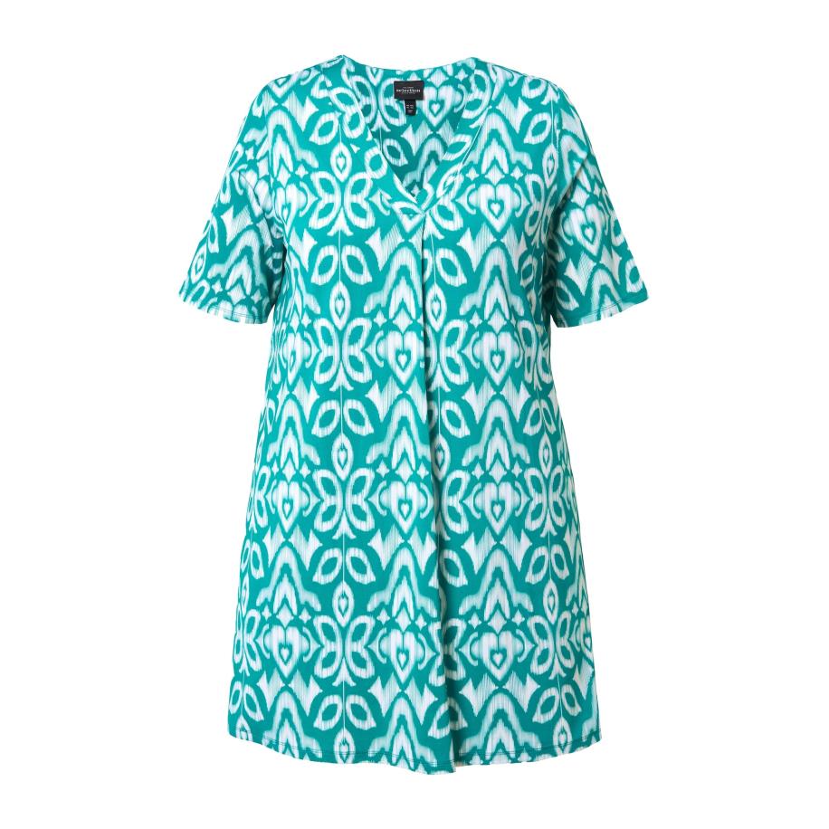 Ulla Popken Ulla Popken Shirt turquoise / wit -