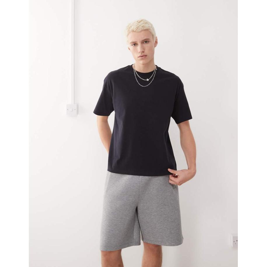 Weekday - Great - Recht T-shirt in marineblauw Blauw