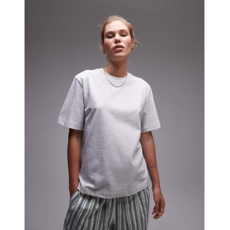 Topshop Premium basic T-shirt met korte mouwen in gemêleerd grijs