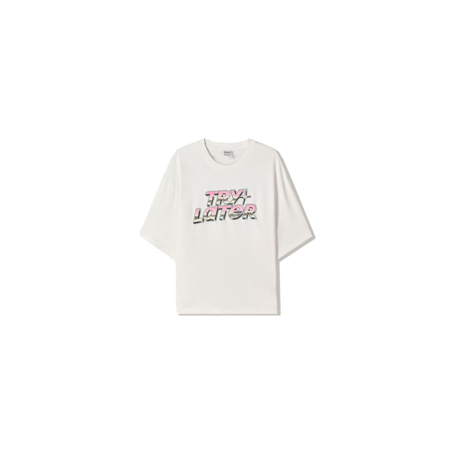 Bershka Bershka Shirt kaki / rosa / zwart / wit -