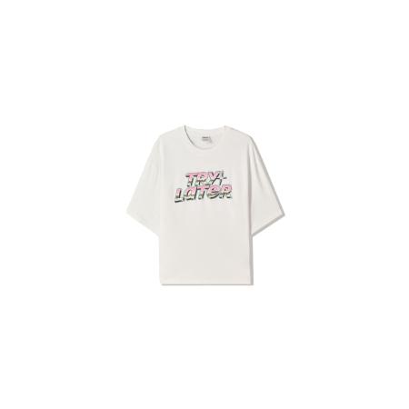 Bershka Bershka Shirt kaki / rosa / zwart / wit