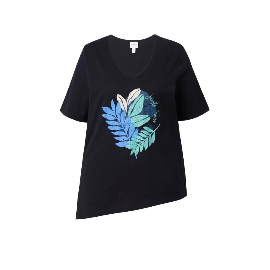 Ulla Popken Ulla Popken Shirt azuur / mintgroen / zwart / wit -