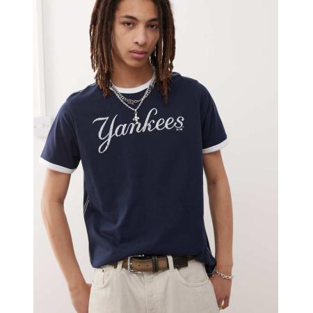 47 Brand - T-shirt met NY Yankees-logo in marineblauw