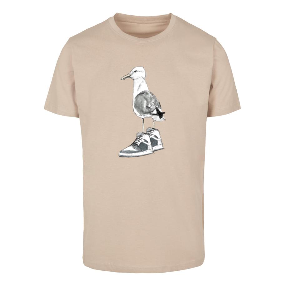 Mister Tee Shirt sand / grijs / zwart / wit Bruin