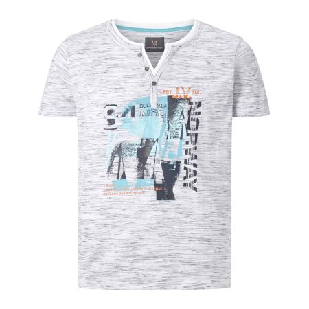 jan vanderstorm Jan Vanderstorm Shirt Baltfried lichtblauw / grijs gemêleerd / zwart / wit