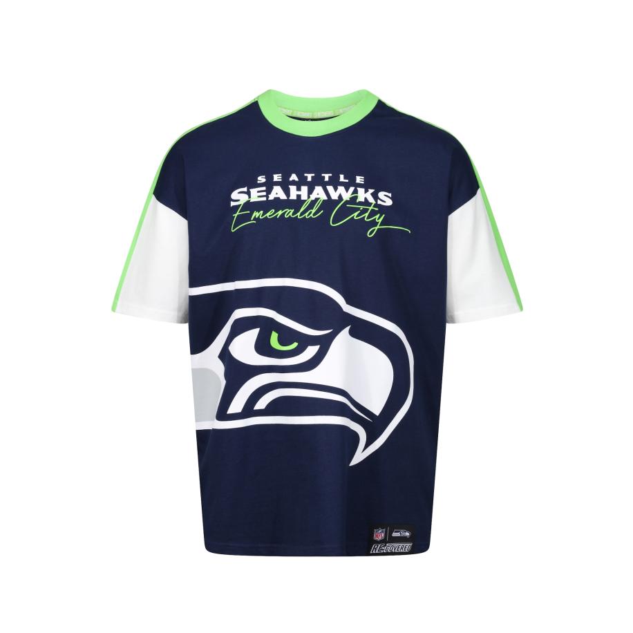 Recovered Recovered Shirt NFL Seahawks Seattle Cut and Sew Oversized blauw -