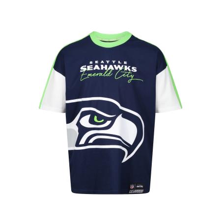 Recovered Recovered Shirt NFL Seahawks Seattle Cut and Sew Oversized blauw