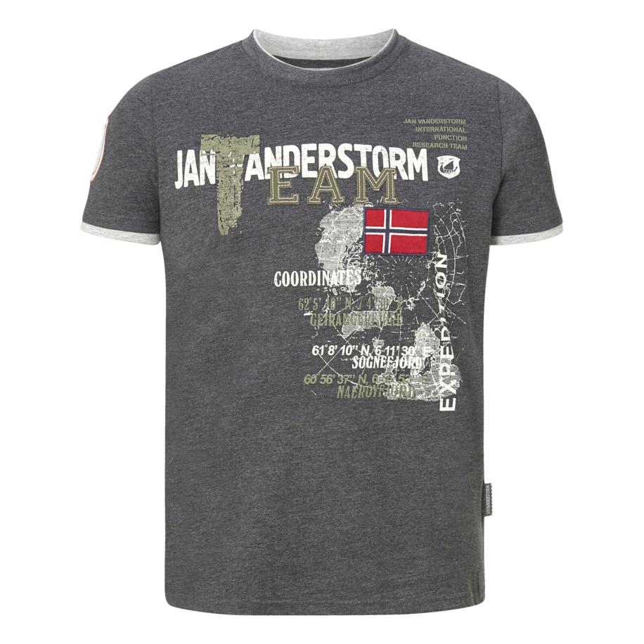 jan vanderstorm Jan Vanderstorm Shirt Sölve grijs / rood / wit -