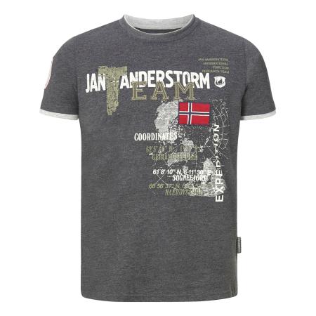jan vanderstorm Jan Vanderstorm Shirt Sölve grijs / rood / wit