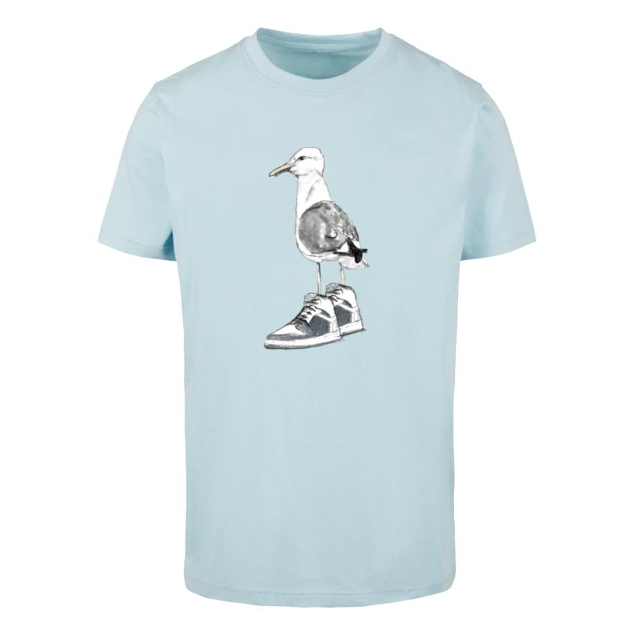 mister tee Mister Tee Shirt lichtblauw / zwart / wit -