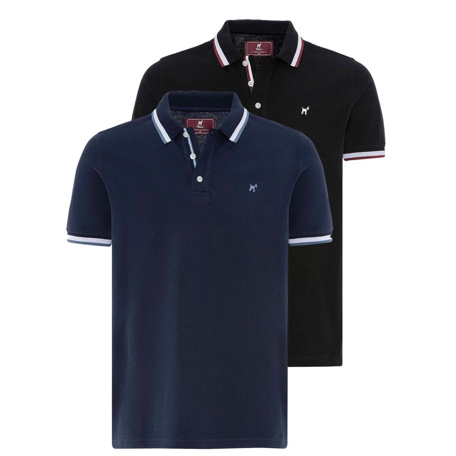 Williot Williot Shirt navy / lichtblauw / zwart / wit -