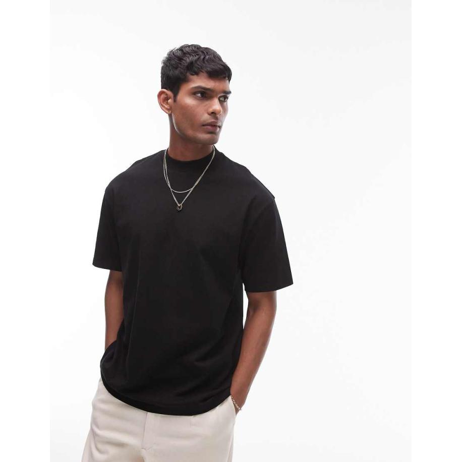 Topman - Ruimvallend T-shirt in zwart Zwart