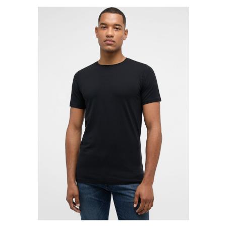ETERNA T-Shirt ronde hals zwart, Effen
