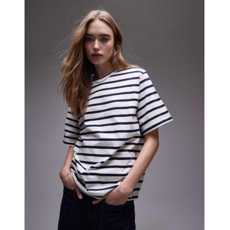 ARKET T-shirt met korte mouwen en blauwe en witte strepen-Veelkleurig