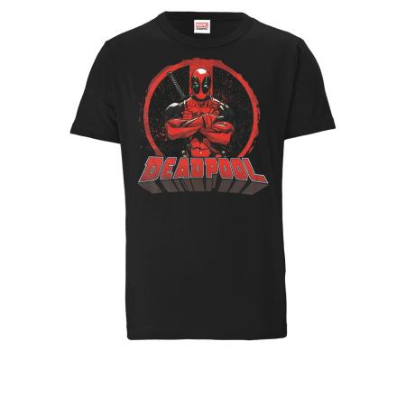 LOGOSHIRT Shirt Deadpool - Circle zwart