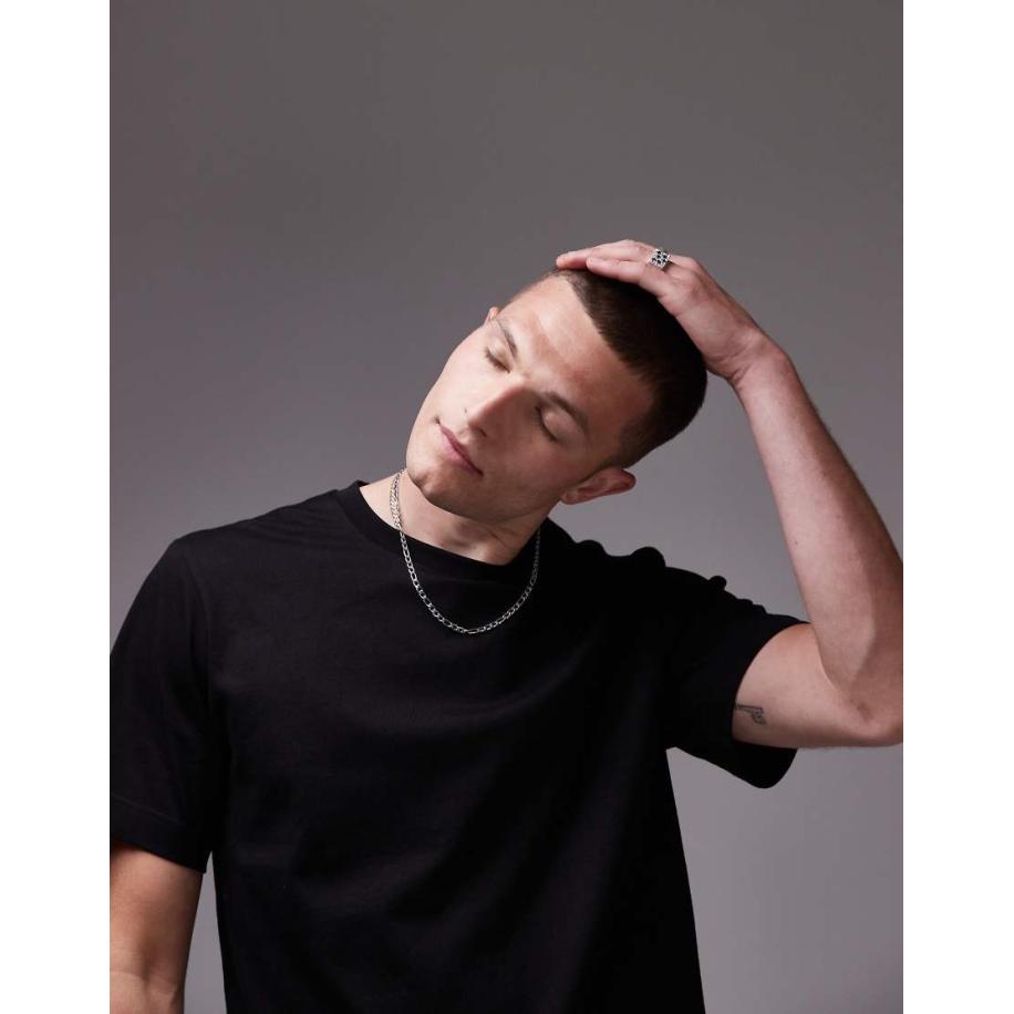 ARKET - T-shirt van zware kwaliteit jersey in zwart Zwart