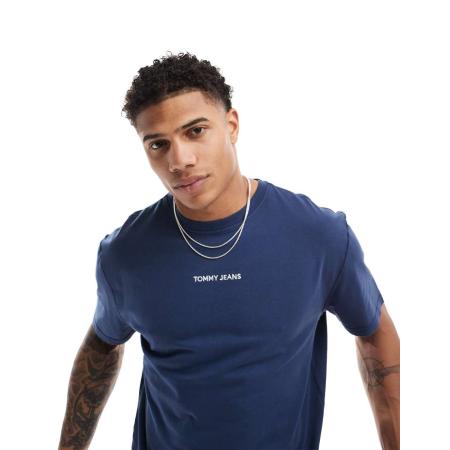 Tommy Jeans - T-shirt met klein logo in marineblauw