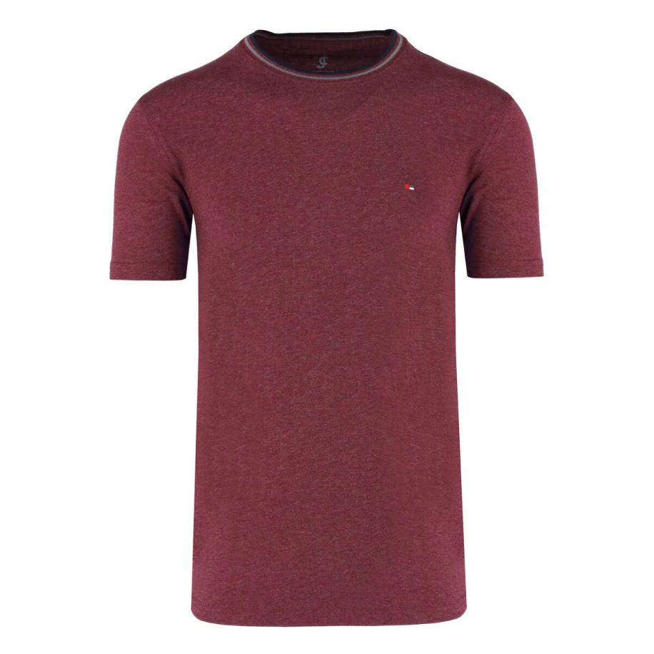 Jupiter T-Shirt ronde hals bordeaux, Effen Rood