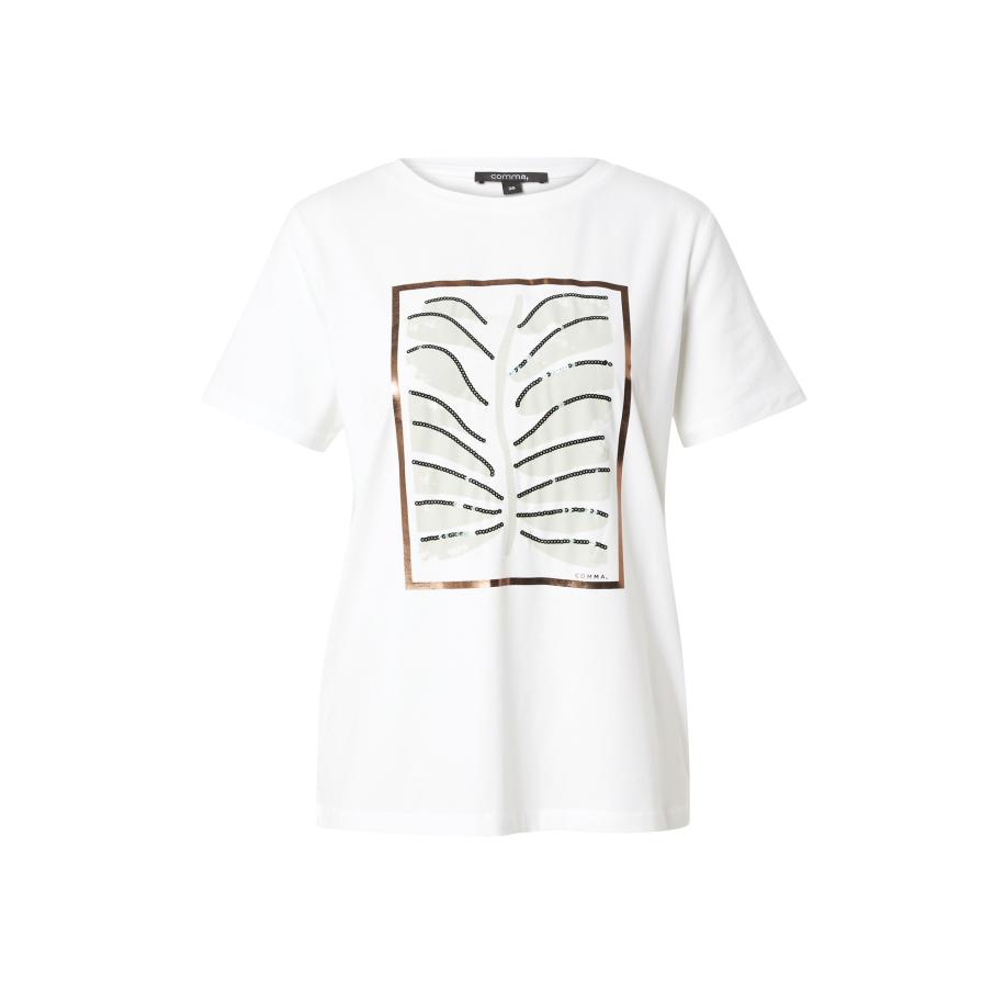 Comma COMMA Shirt goud / lichtgroen / donkergroen / wit -