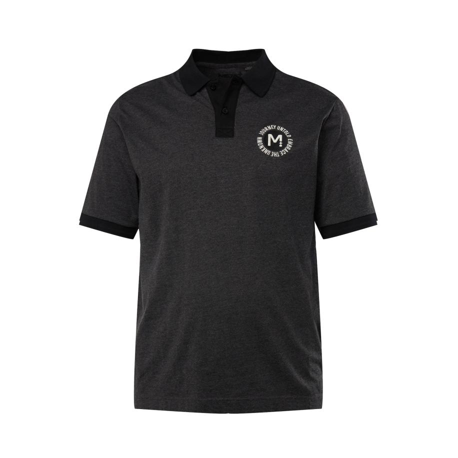 men plus Men Plus Shirt antraciet / zwart / wit -