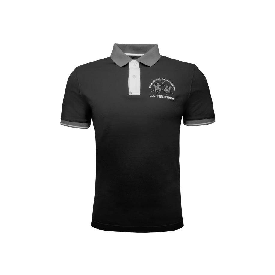 La Martina La Martina Shirt MAP005 grijs / zwart / wit -